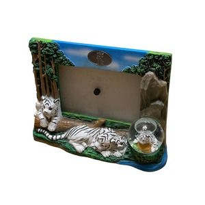 VTG White Tiger Nashville Zoo at Grassmere Snowglobe Picture Frame